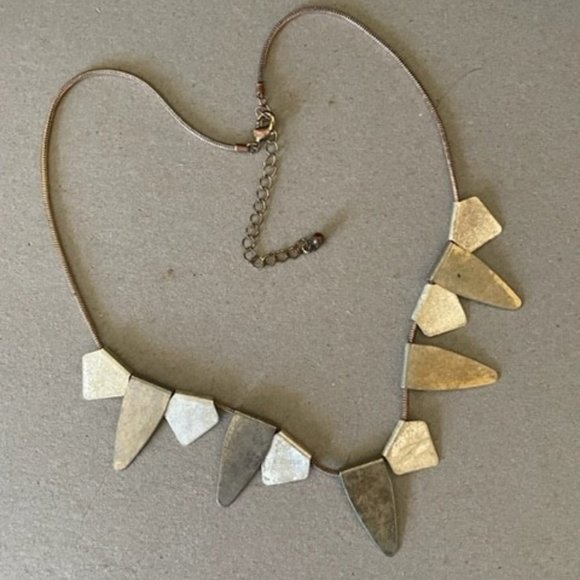 Funky 70's Metal Punk Necklace on a 15" Snake Chain, making a Statement - Picture 4 of 4